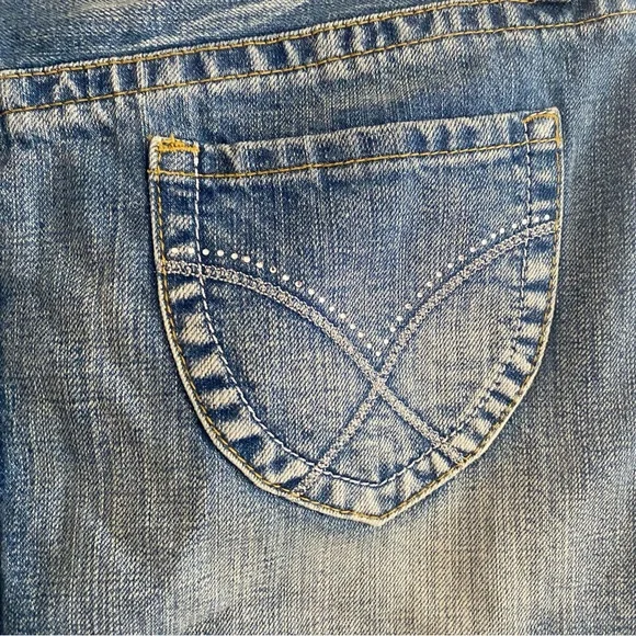 Denim Low Rise Micro Mini Skirt - Picture 5 of 9